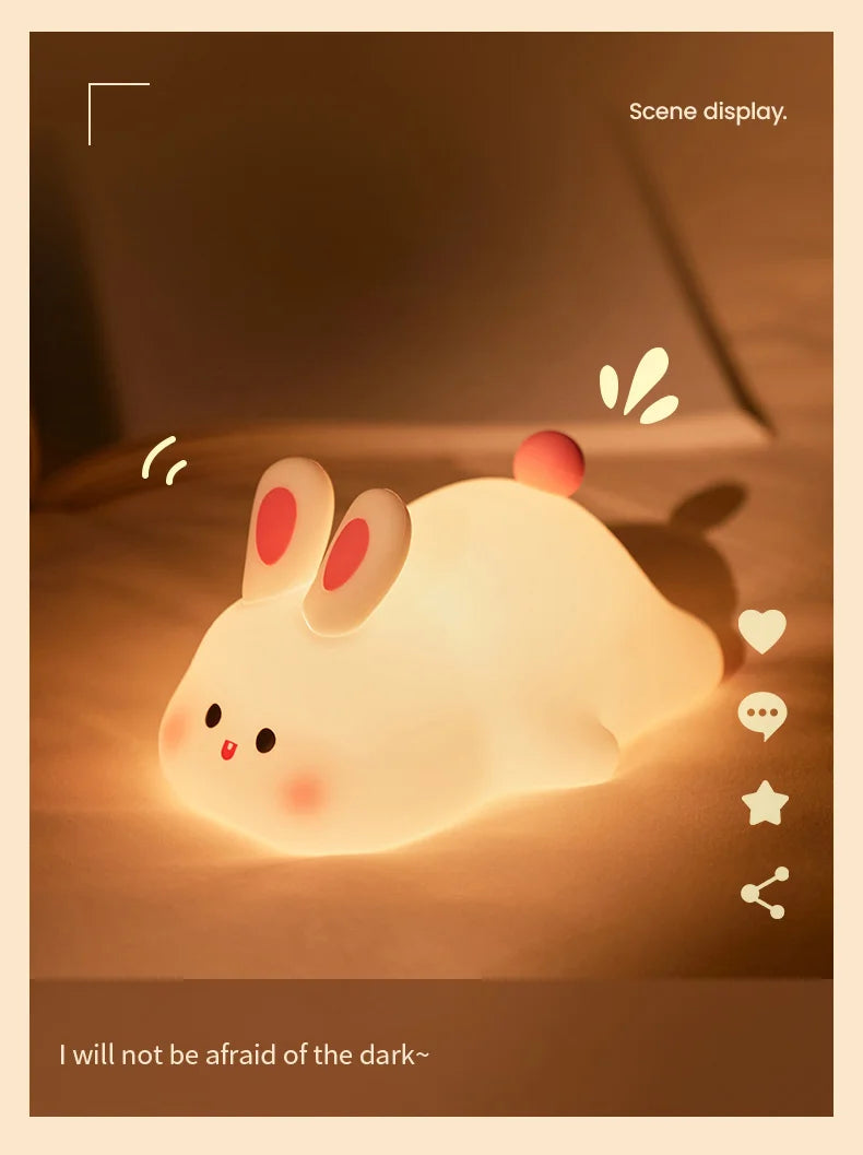 Cute Rabbit-shaped Silicone Night Light