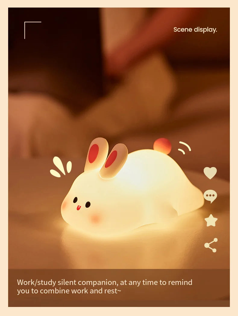 Cute Rabbit-shaped Silicone Night Light