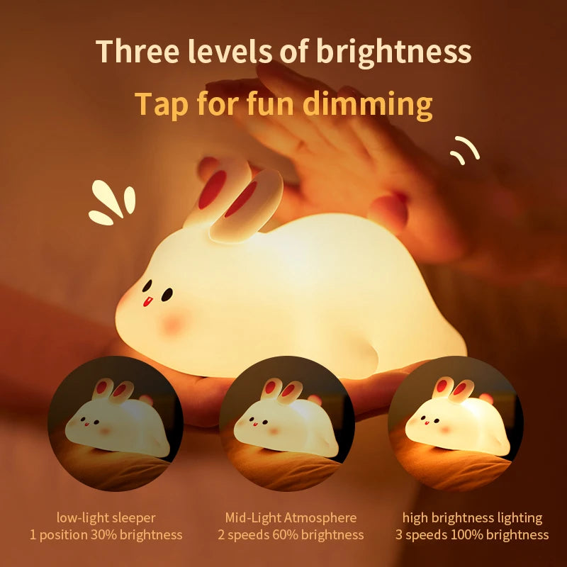 Cute Rabbit-shaped Silicone Night Light